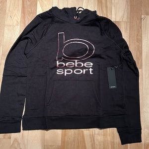 🆕 BRAND NEW UNWORN bebe sport hoodie with rose gold print logo - NWT - size XL